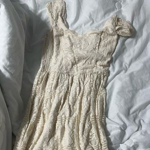 Hollister dress right above the knee, lace pairs nicely with a belt
